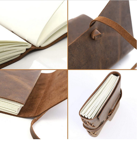 Writing notes Notebook sketchbook Diary Notepad handmade cow leather brown Q276