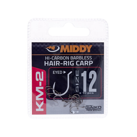 Middy KM-2 Hi-Carbon Barbless Hooks 10's