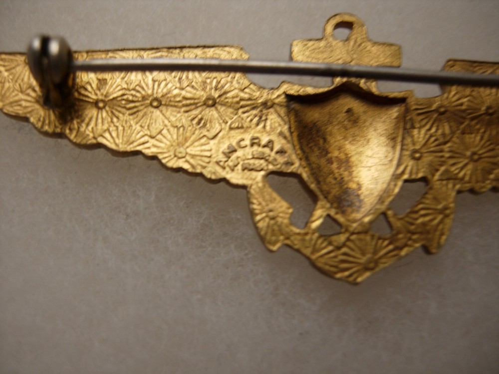 WW2 US Navy Full Size Pilot Wing - AMCRAFT Marked - Snowflake Reverse - PB