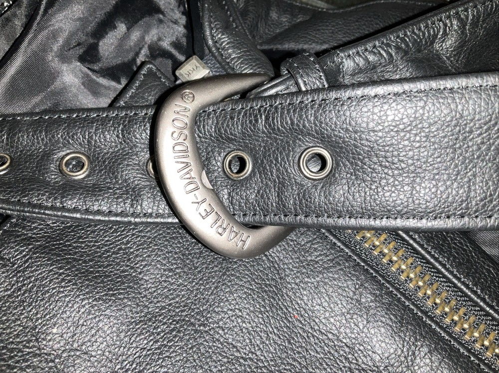 Harley Davidson Black Leather Chaps Size Large Excellent Condition