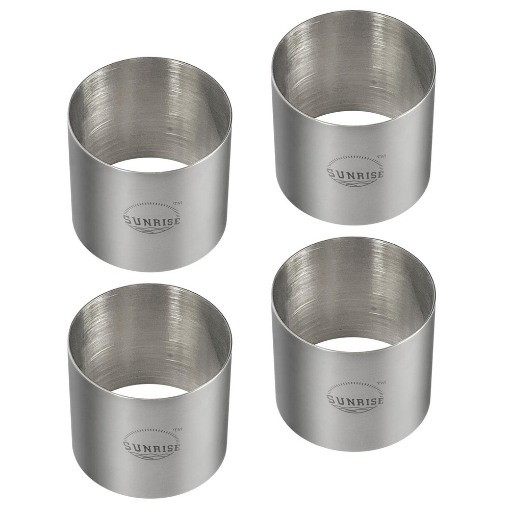 SUNRISE Stainless Steel Ring Mold/Plating Forms Set Kitchen Supply (4 Count) ...