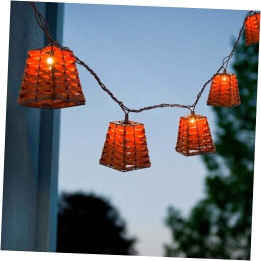 Outdoor-String-Lights-Waterproof, Boho Lantern String Lights for Patio, Rattan
