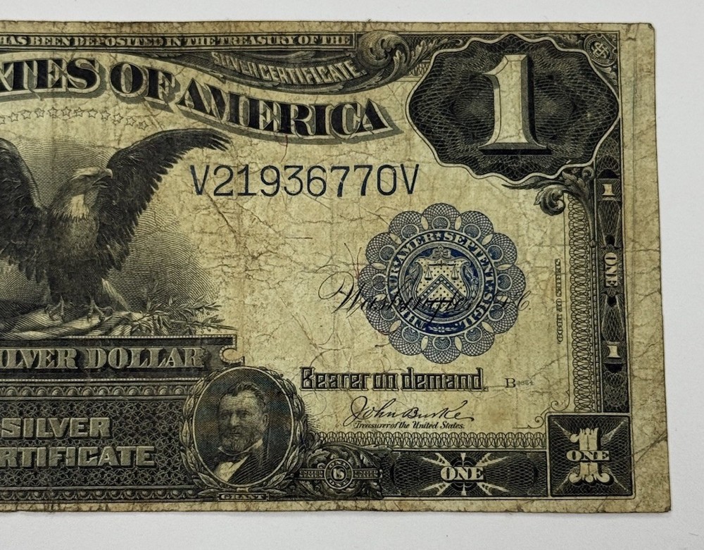 1899 $1 Large Silver Certificate Black Eagle Banknote #8015