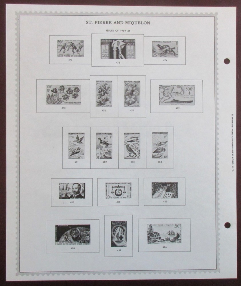 St. Pierre: Clean Set of Unused Minkus Supreme Global Pages to 1969