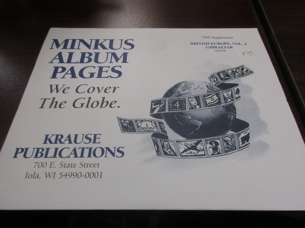"MINKUS" 1998 SUPPLEMENT BRITISH EUROPE VOLUME 4  #MBE498  W/FREE SHIPPING!!!