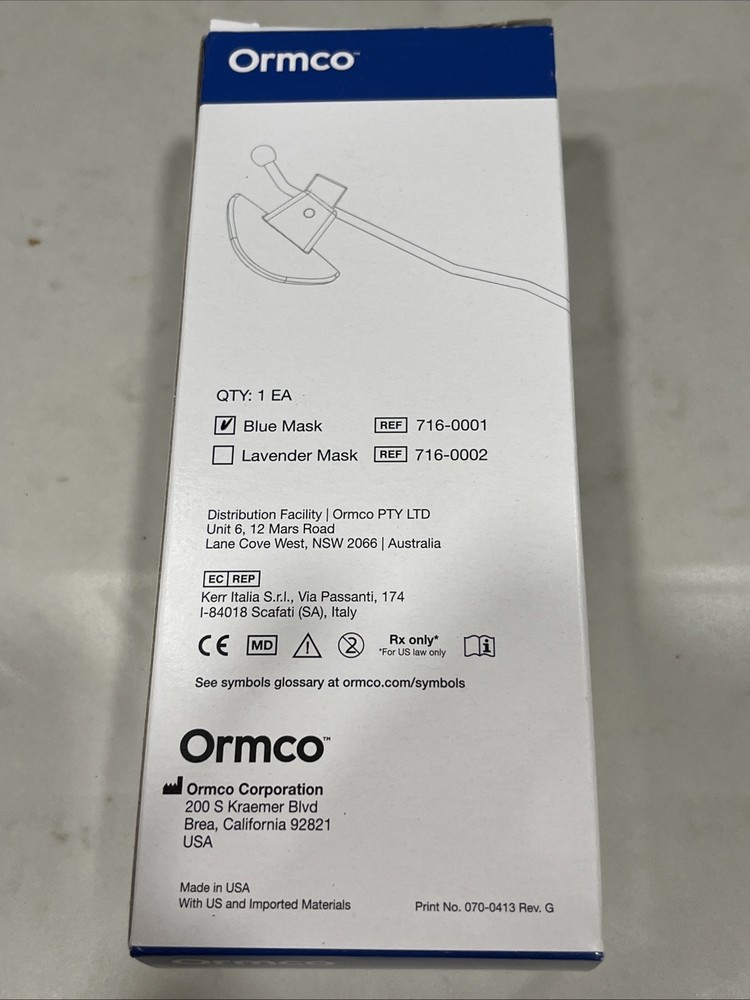 Ormco Adjustable Dynamic Protraction Facemask Model 716-0001