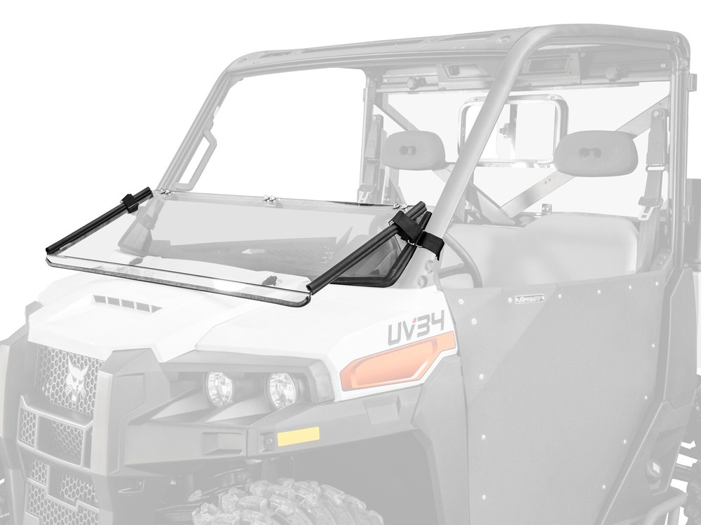 SuperATV Scratch Resistant Flip Down Windshield Bobcat UV34 -Clear