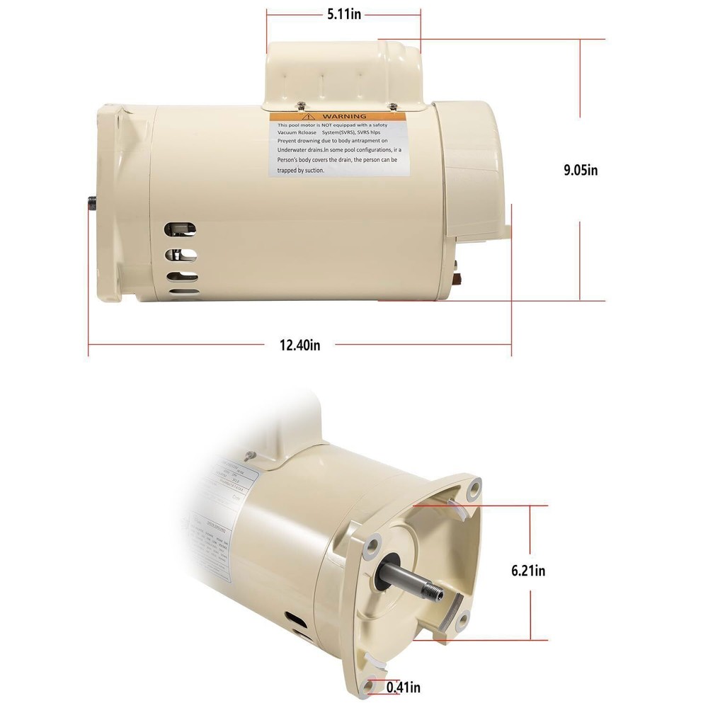 For WhisperFlo High Performance Pool Pumps Energy Efficient Replacement Motor