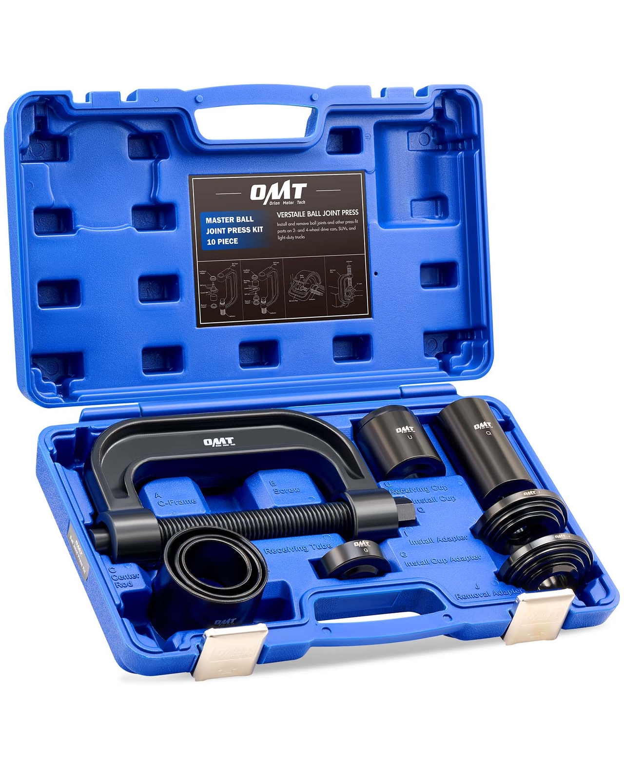 OMT Heavy Duty 4 in 1 Ball Joint Press U Joint Removal Tool Kit w 4 x 4 Adapters