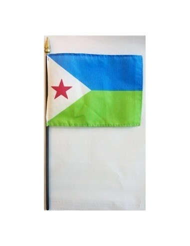 Djibouti 4" x 6" Mounted Flags