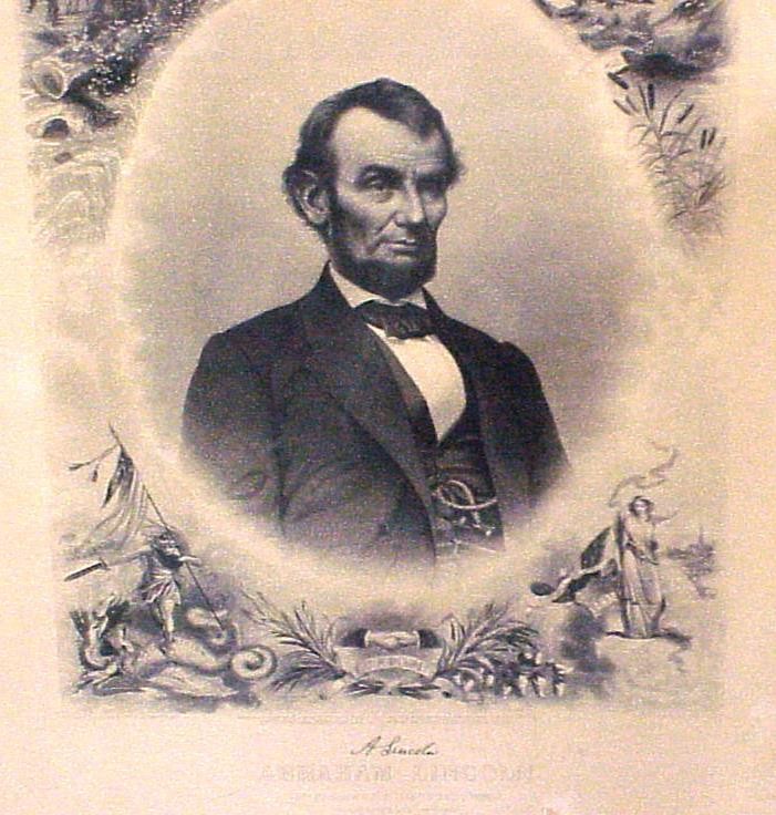 Civil War - Original ABRAHAM LINCOLN ENGRAVING By J.C. Buttre - 1864 - Framed