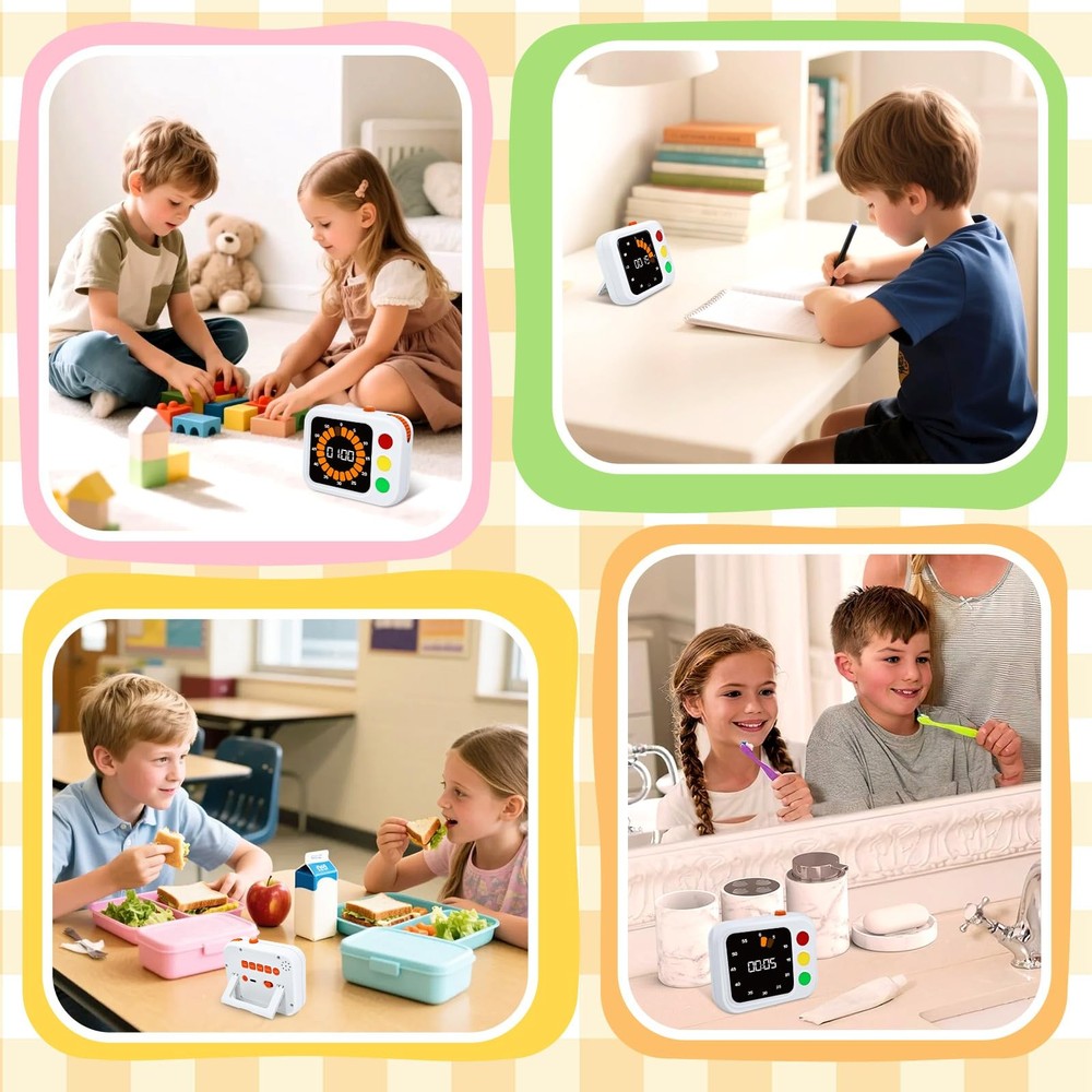 Digital Visual Timer for , with Coloured Progress bar, 60-Minute Countdown an...