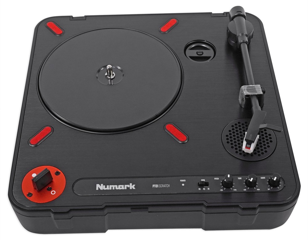 Numark PT01 Scratch Portable DJ Turntable w/Scratch Switch+Speaker USB/AUX/RCA