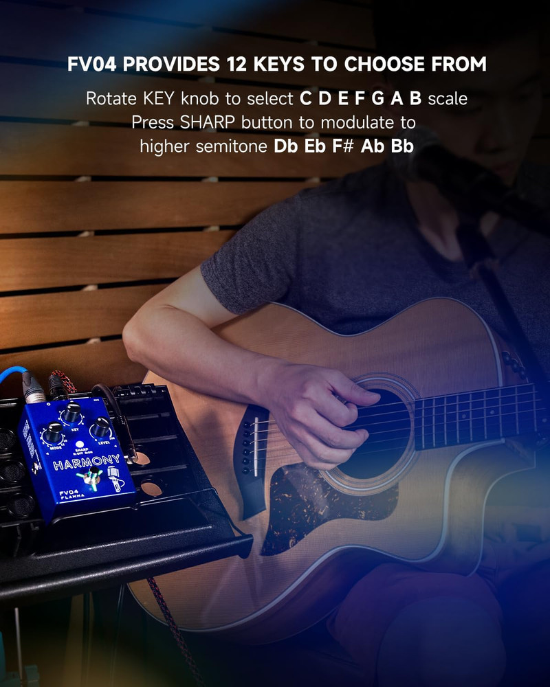 FV04 Vocal Harmony Pedal Vocal Effects Processor Stompbox Voice Mic Harmonizer w