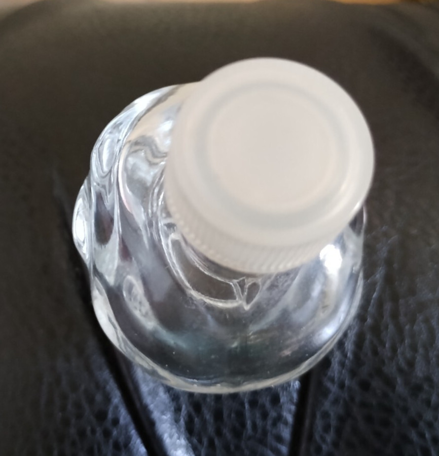 ALIEN HEAD SMALL EMPTY GLASS BOTTLE WITH SCREW ON LID