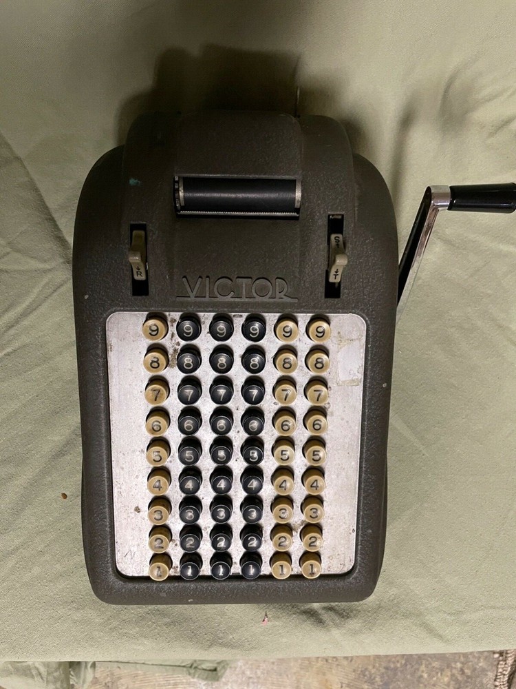 1940's Vintage Victor Adding Machine 6 Row Untested Desktop Adding Machine