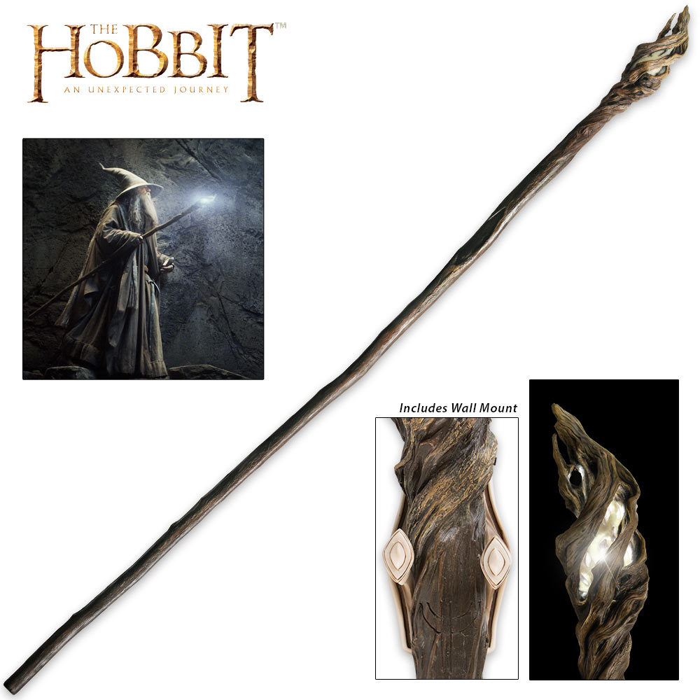 73" Officially Licensed Hobbit Lord of the Rings Gandalf Wizard Staff w/ Mount