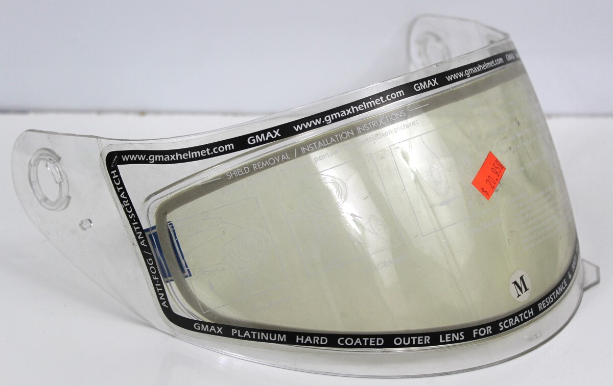 GMAX FF8 Replacement Dual Lens Motorcycle Helmet Shield, Size Medium, Clear New