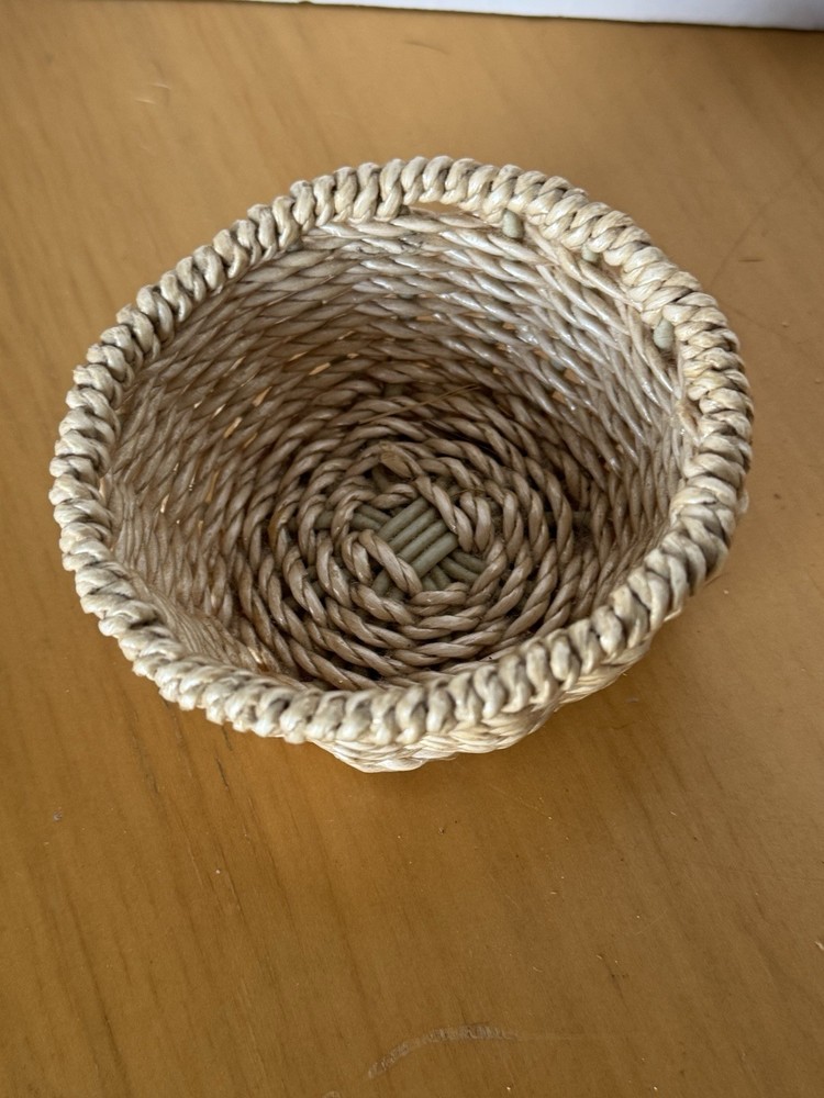 Woven Basket 3” Unknown Material Handmade