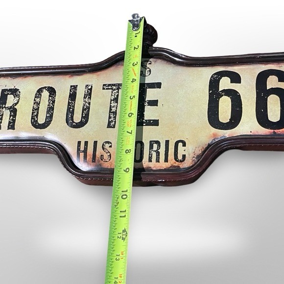 Route 66 Historic Sign Metal Wall Decor Vintage. Rustic, man cave, industrial