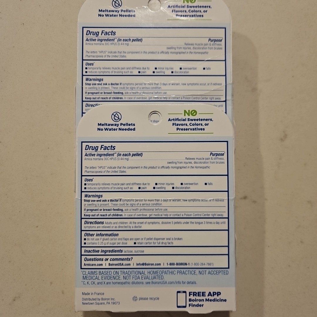 Boiron Arnica 30c Pain Relief Pellets 80 Pellets X2 Exp 2027+