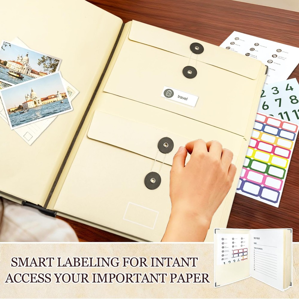 Document Organizer | Expanding File Folder for Important Papers, Passports, B...
