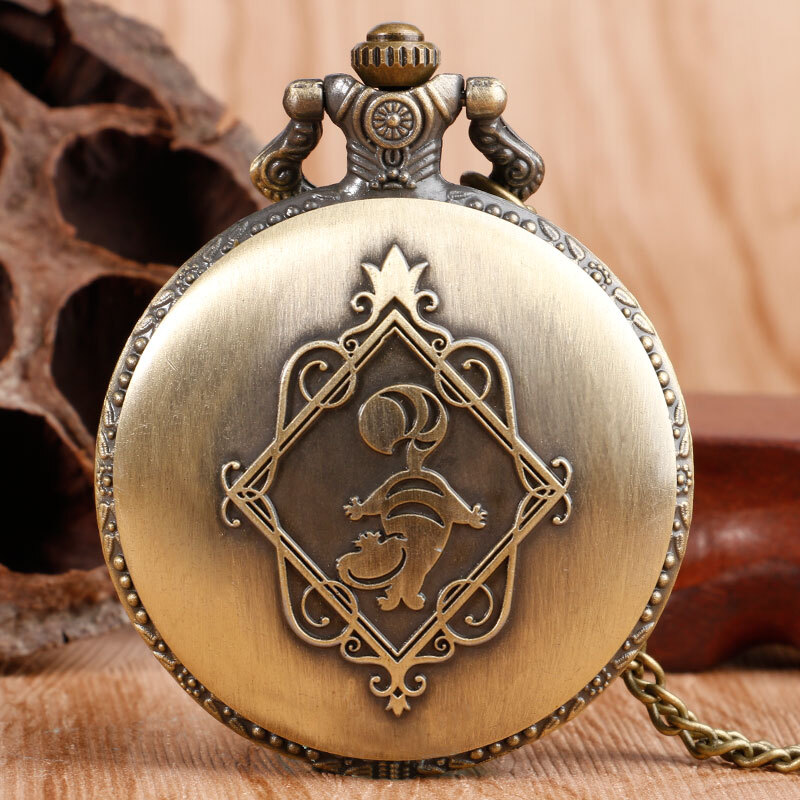 Antique Pocket Watch Chain Retro Style Analog Quartz Movement Watches for Men