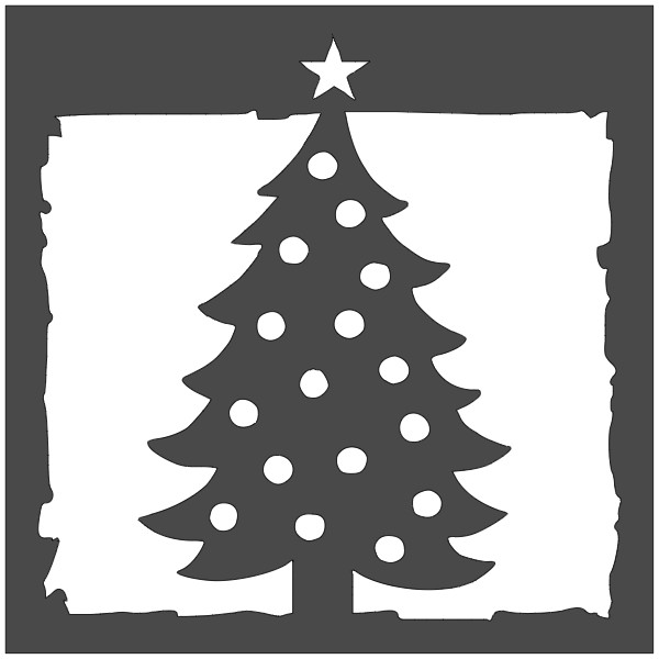 10"x10" Clear Plastic Stencil - Christmas Tree (MC694)