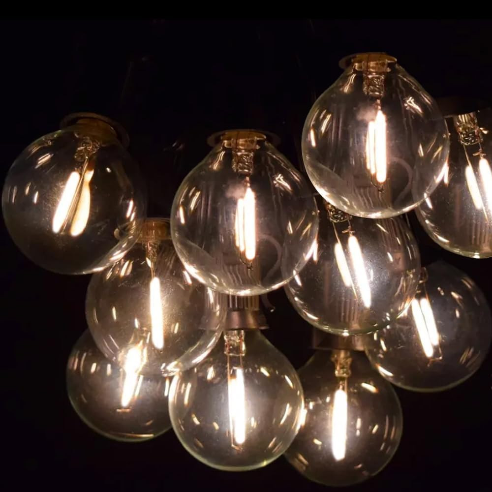 String Lights, LED 25 Light Bulbs 25Ft G40 Globe String Lights with Bulbs for In