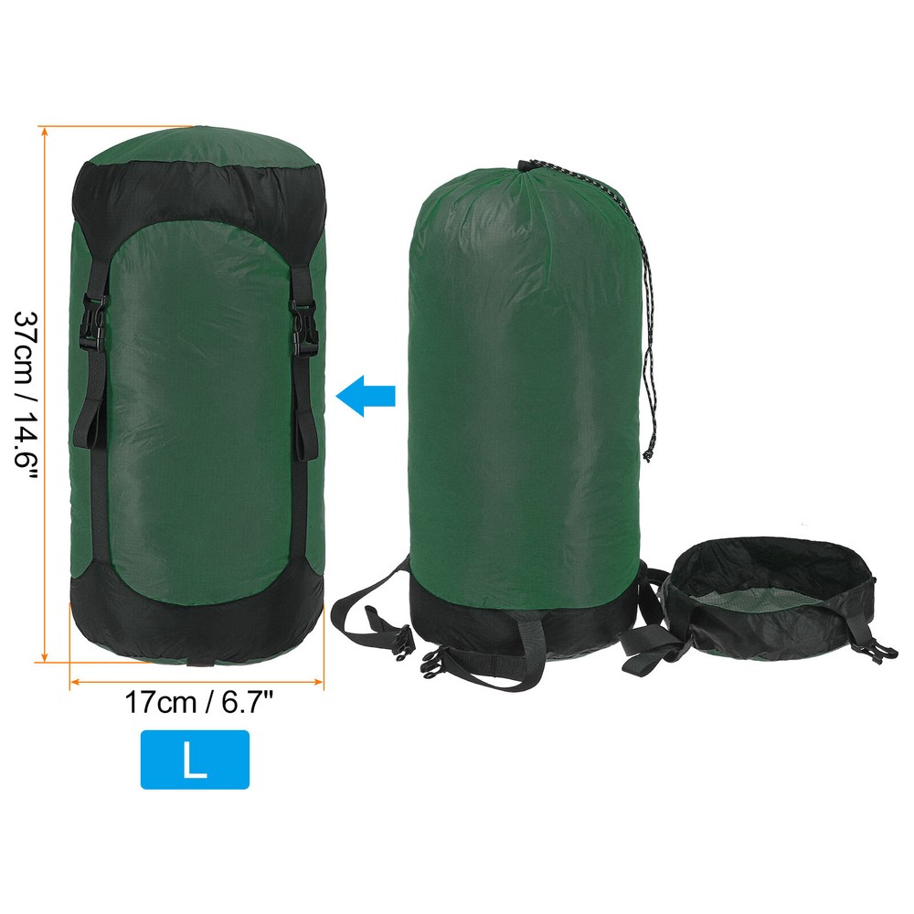 Compression Stuff Sack, 8L Waterproof Sleeping Bag, Green