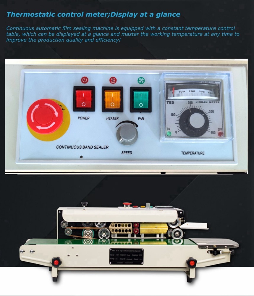 FR-770 Horizontal Continuous Band Sealing Machine Digital Display 110V