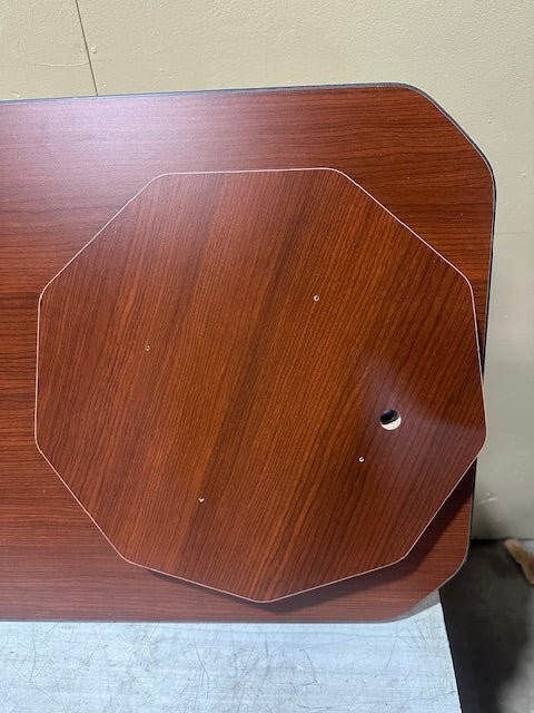 U.P.E. DESIGN CHERRY WOOD BASE WITH 2 ROTATING PLATFORMS 37" X 20"
