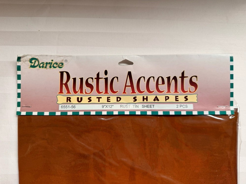 Darice NEW Rustic Accents Rusted Shape 9”x12” Rust Tin Sheet, 2 Pcs