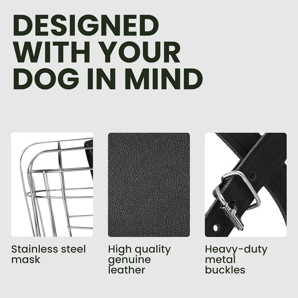 Adjustable Metal Wire Basket Muzzle for Large Dogs-