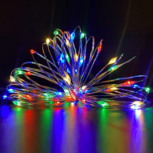 2 Pack with Timer Function Battery Operated Dewdrop Led Lights,Mini Multicolor