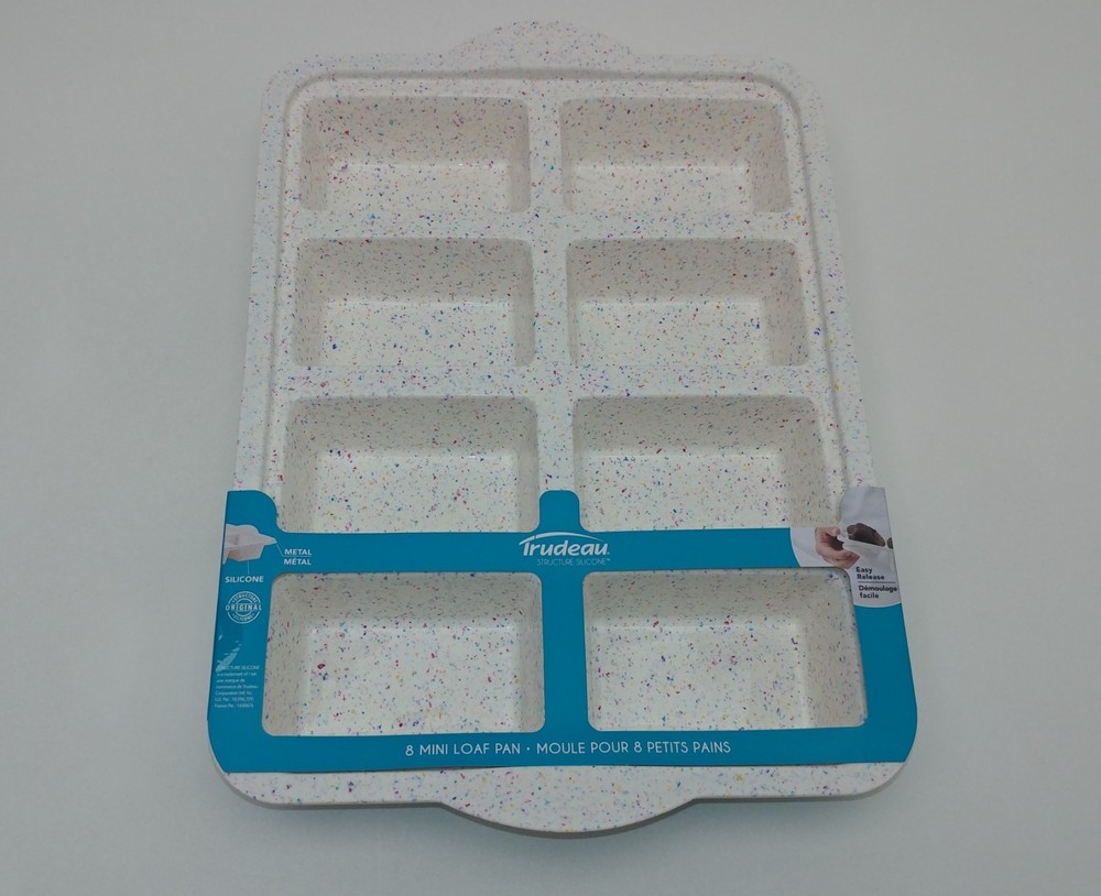 Trudeau Structure Silicone 8 Mini Loaf Baking Pan Soft Easy Release Metal Frame