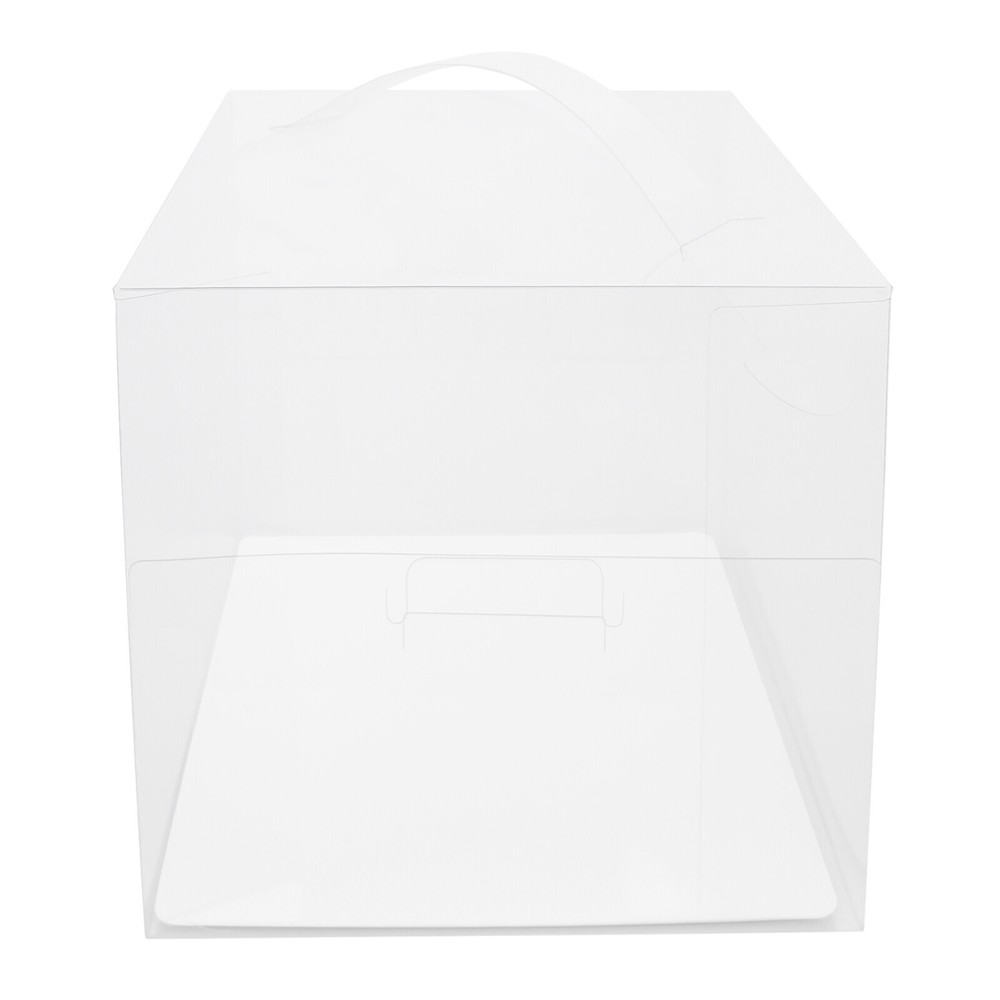 50 Pcs Clear Cake Boxes, Square Clear Cake Boxes, Cake Carrier with Handle