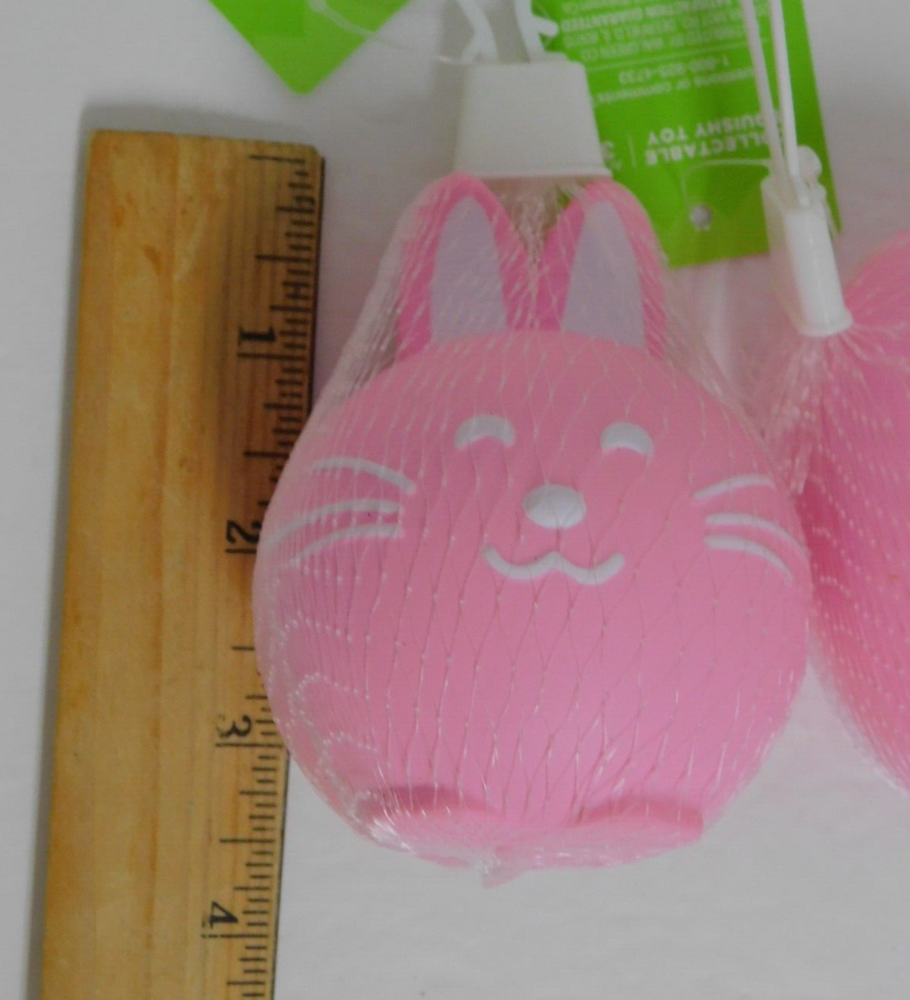 TWO Pink Easter Squishy Soft Bunny & Egg Sensory Toys Stress Relief