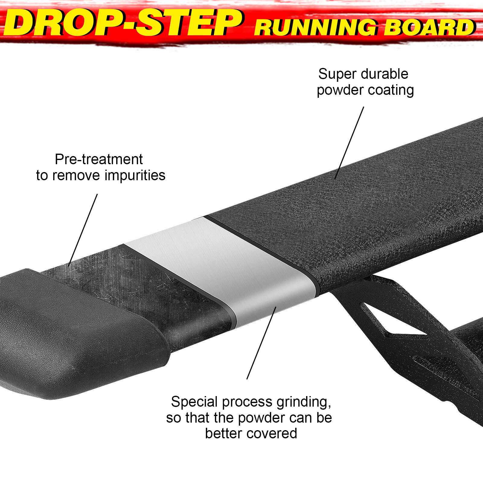 For 2010-2024 Toyota 4 Runner 3" Drop Running Board Nerf Bar Black Side Step