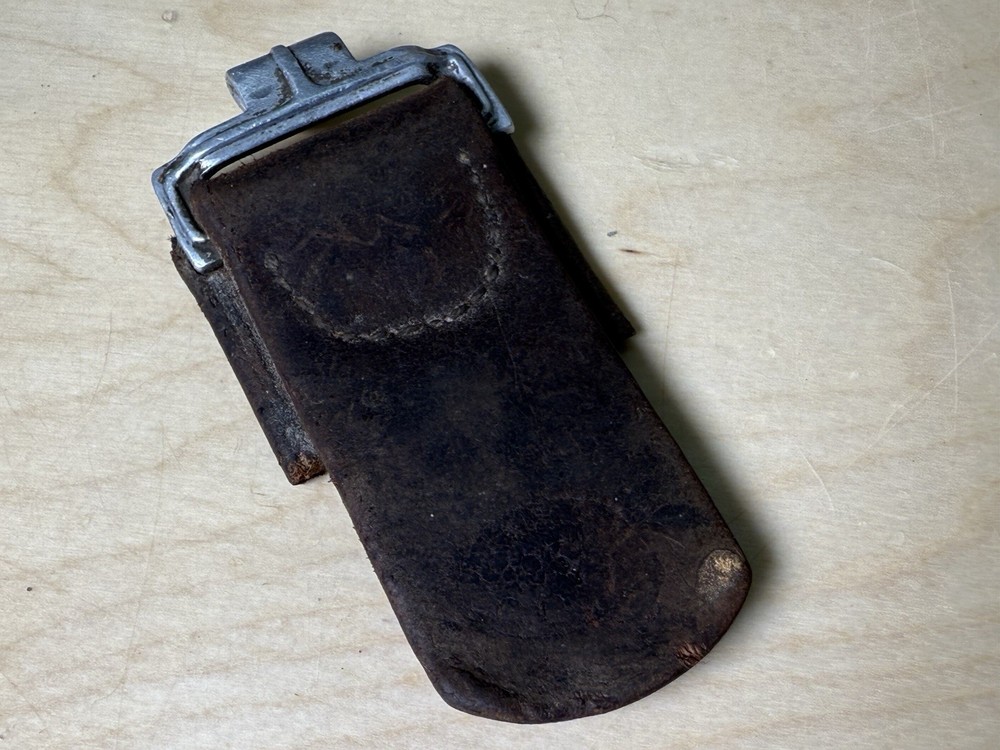 Original WW2 German Leather Strap Section with Aluminum Fitting – Dated 1938