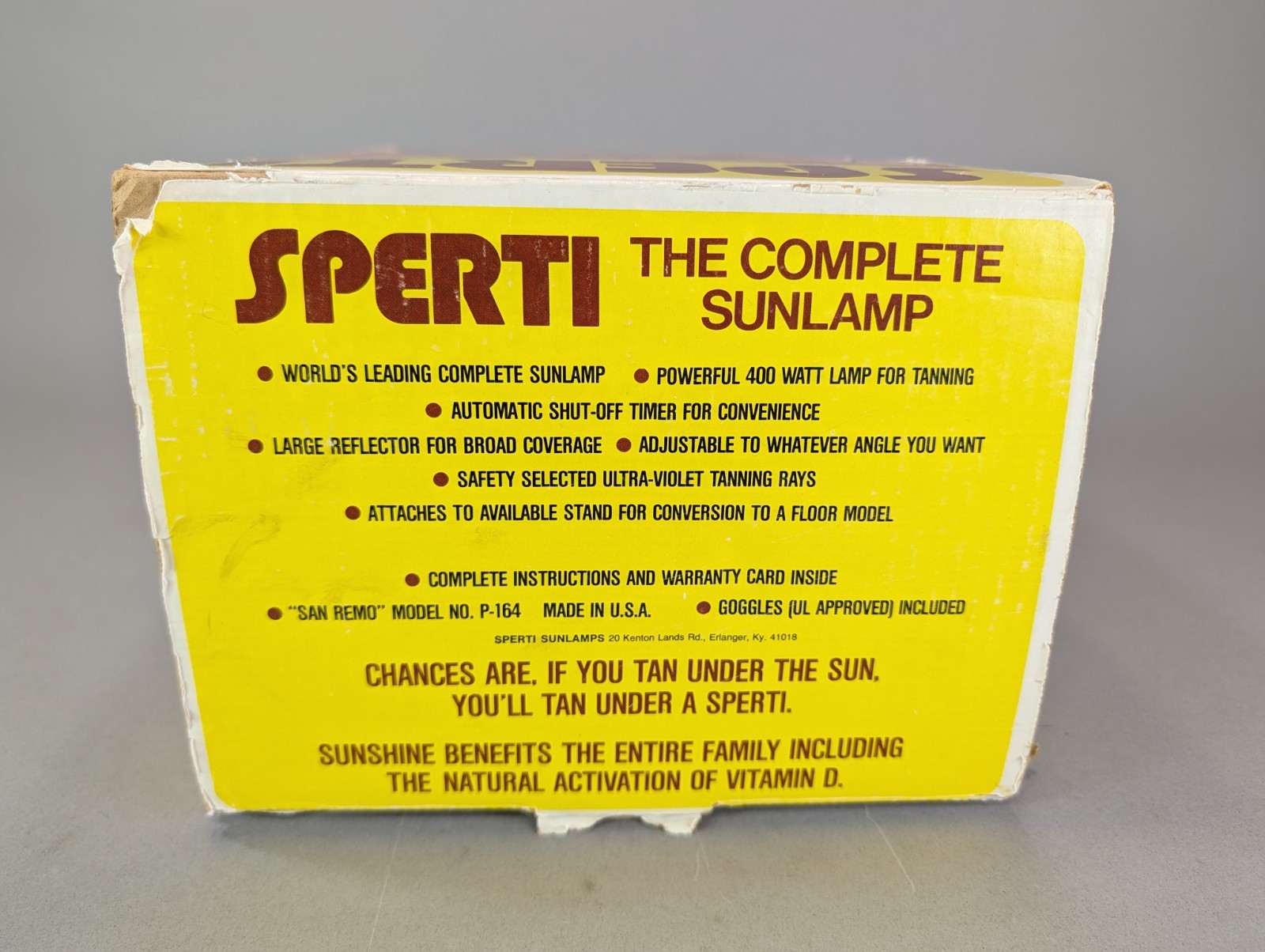 Vintage Sperti The Complete Sunlamp San Remo Model P-164 w/ Bulb!