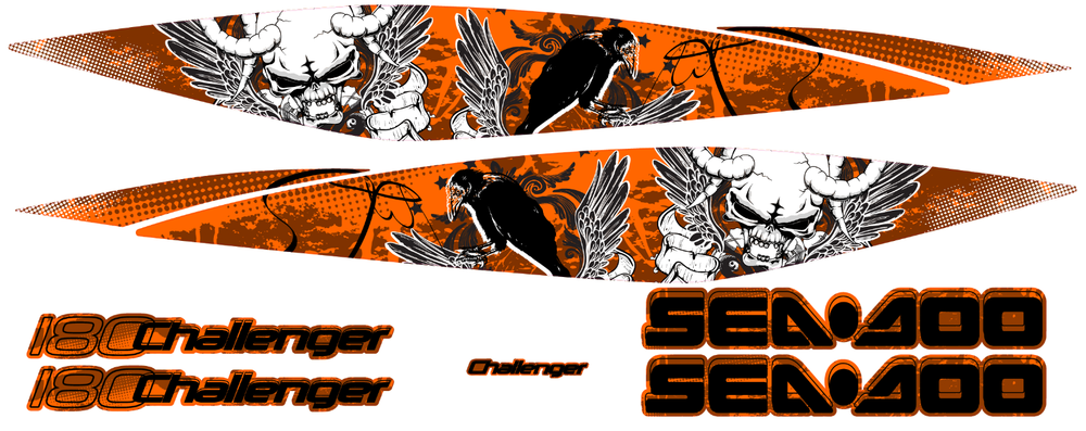 GRAPHIC CHALLENGER 180 set SEADOO full kit graphic replacement 2005 2010