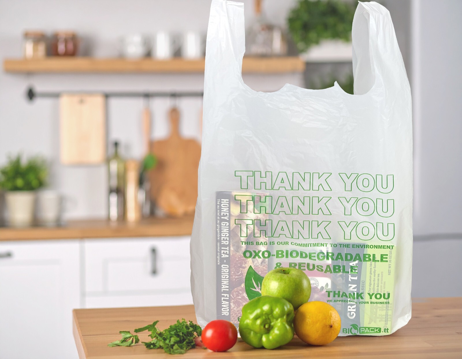 1000 Bags T-Shirt Thank You Plastic Grocery Store Shopping Carry Out Bags