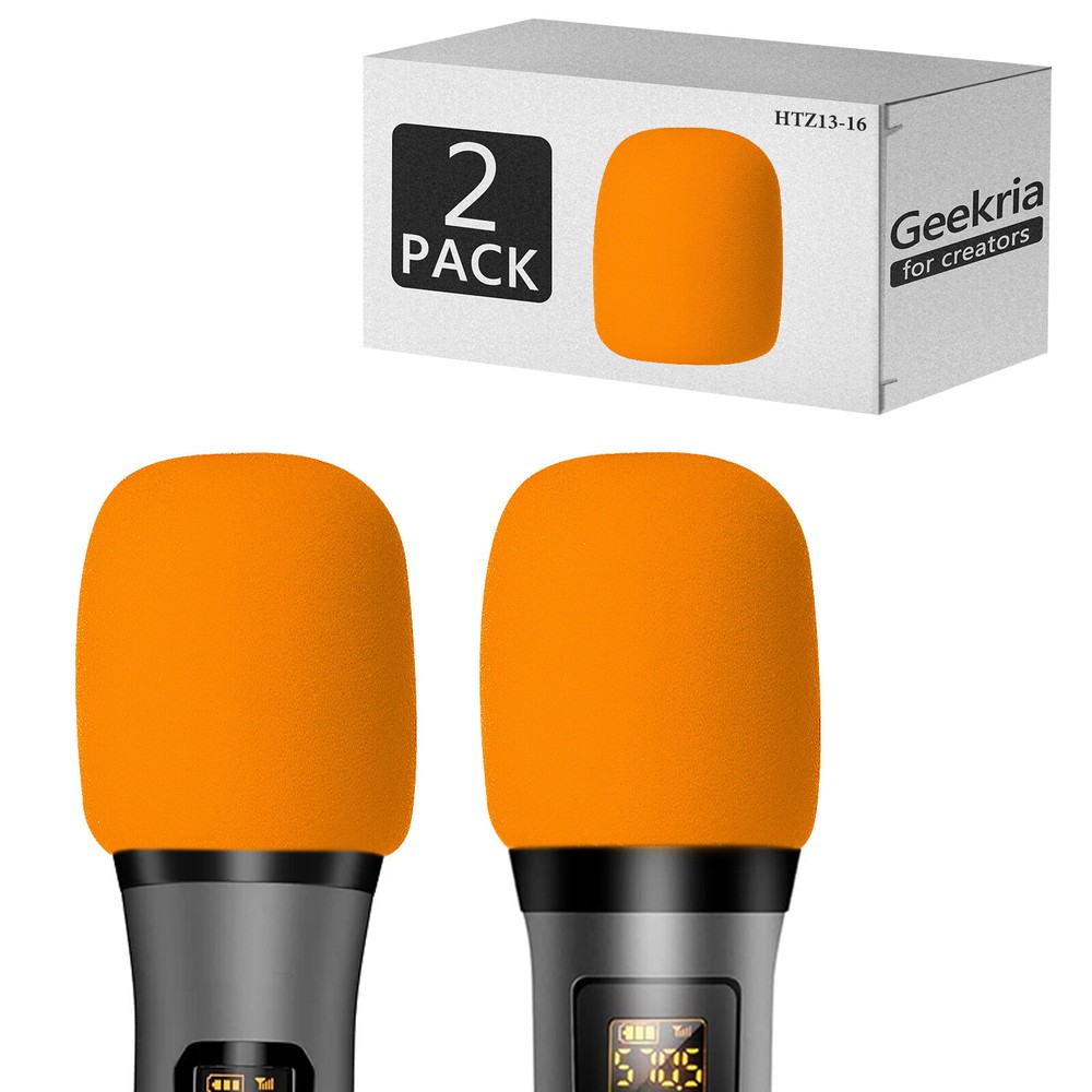 Geekria Foam Windscreen for 1.6'' Diameter Microphones (2 Pack)