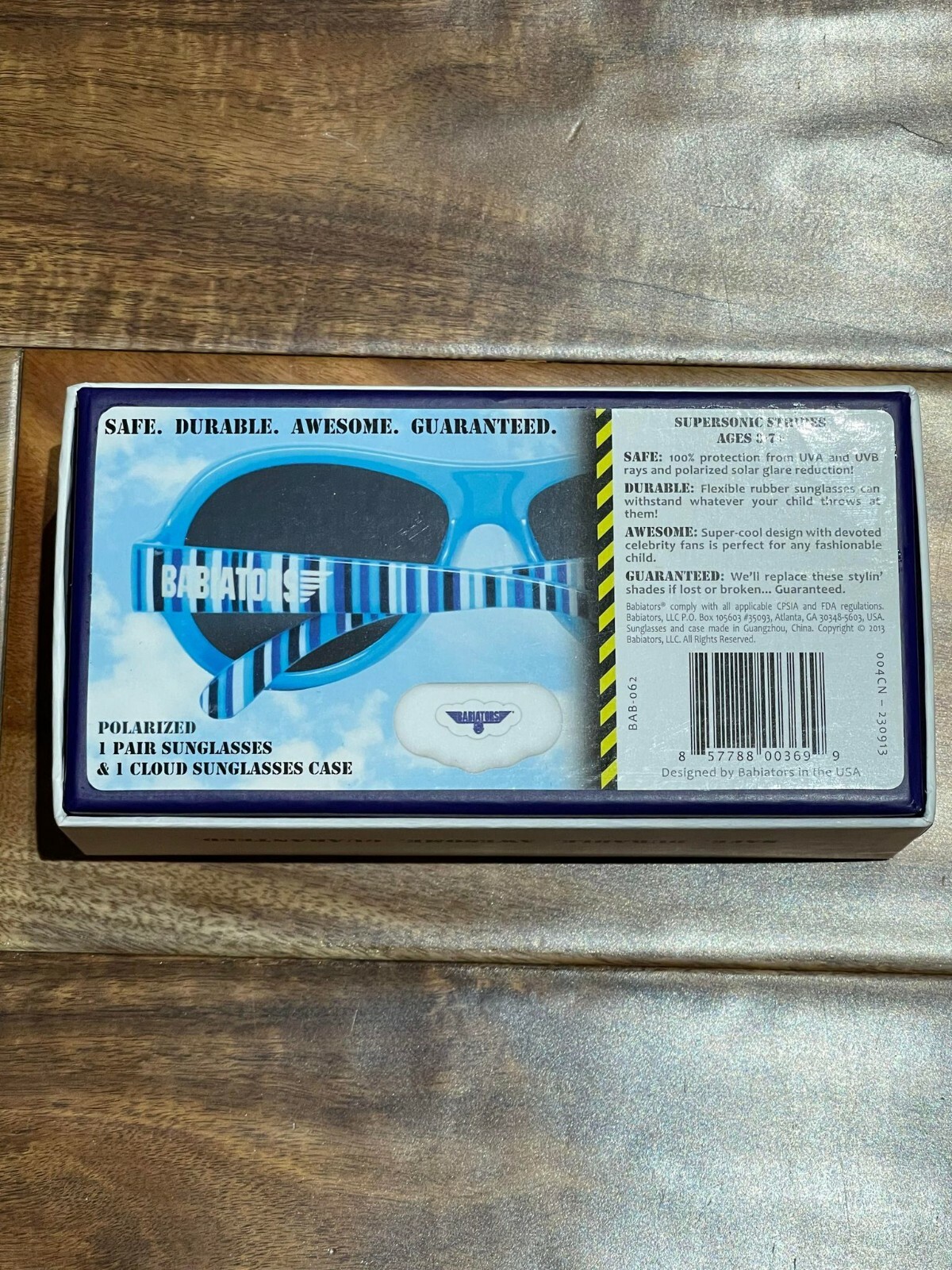 Babiators Supersonic Blue Stripe Age 3-7+ Polarized Toddler Sunglasses BAB-062