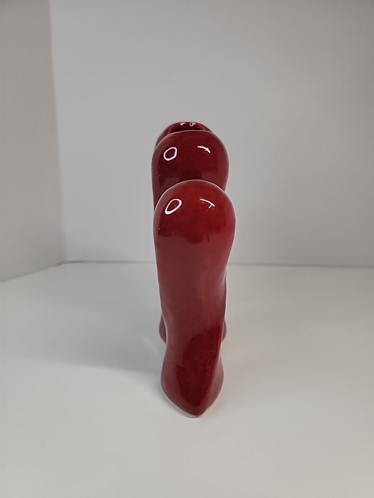 Valentines 3 Heart Flower Vase Ceramic 8” x 7”