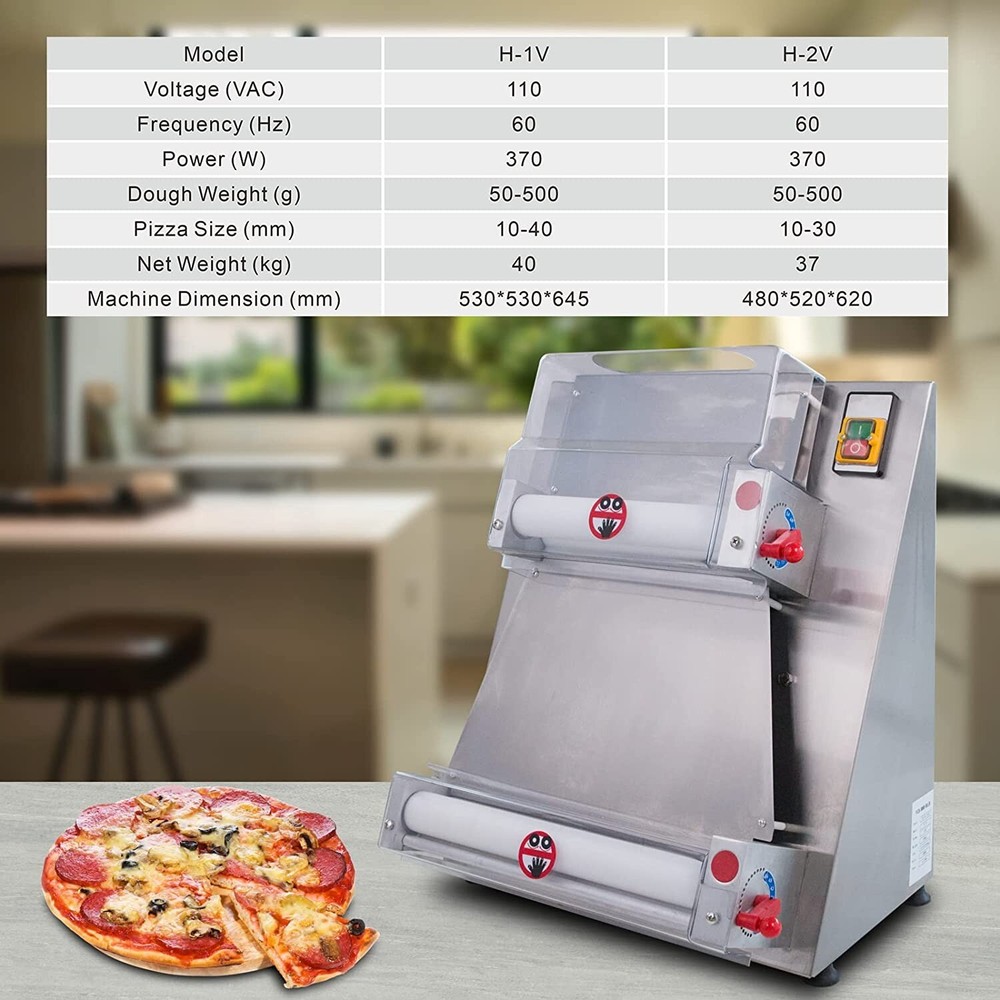 Clivia Electric 16" Pizza Dough Roller Sheeter Pastry Press Making Machine