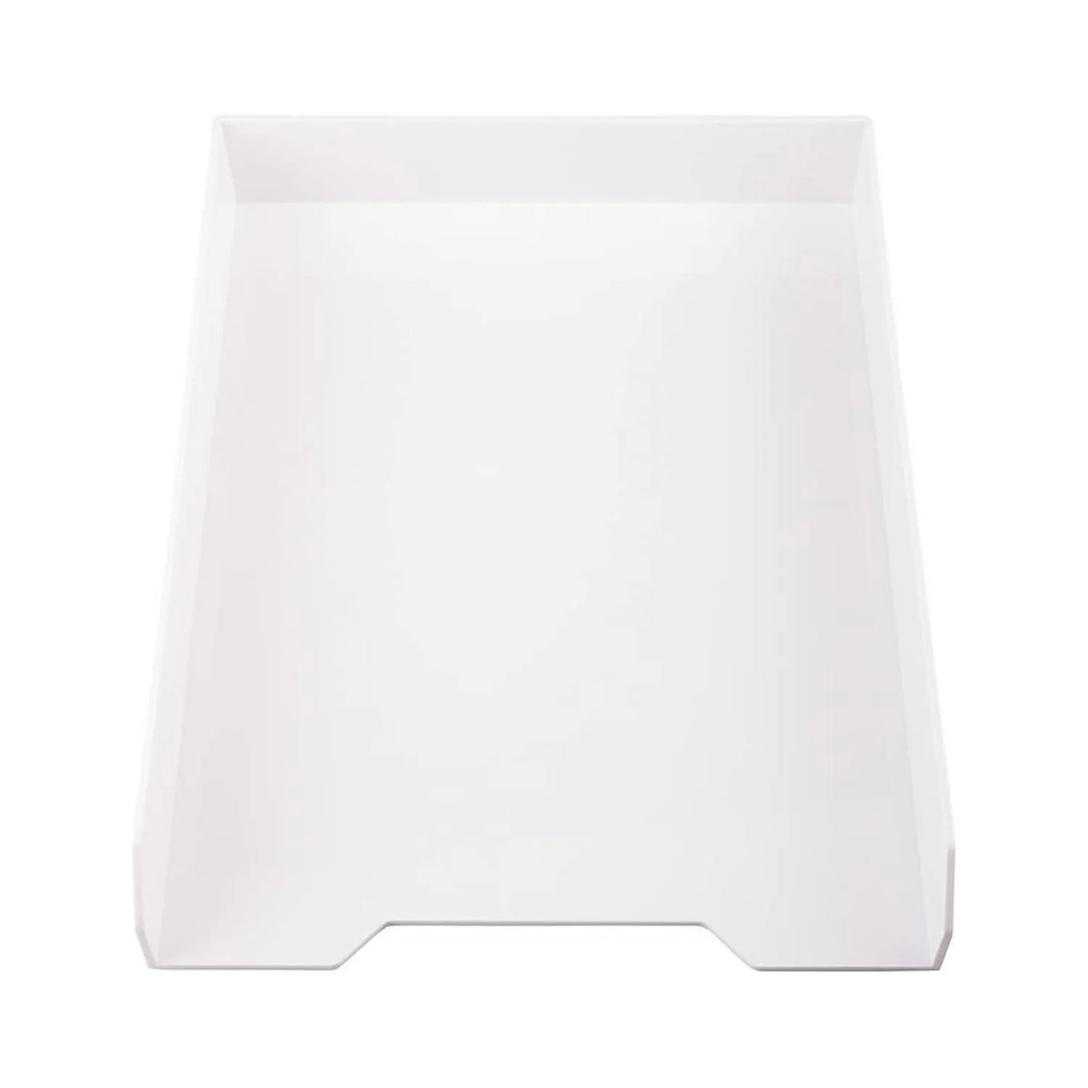 JAM Paper Stackable Paper Trays, White, 2/Pack
