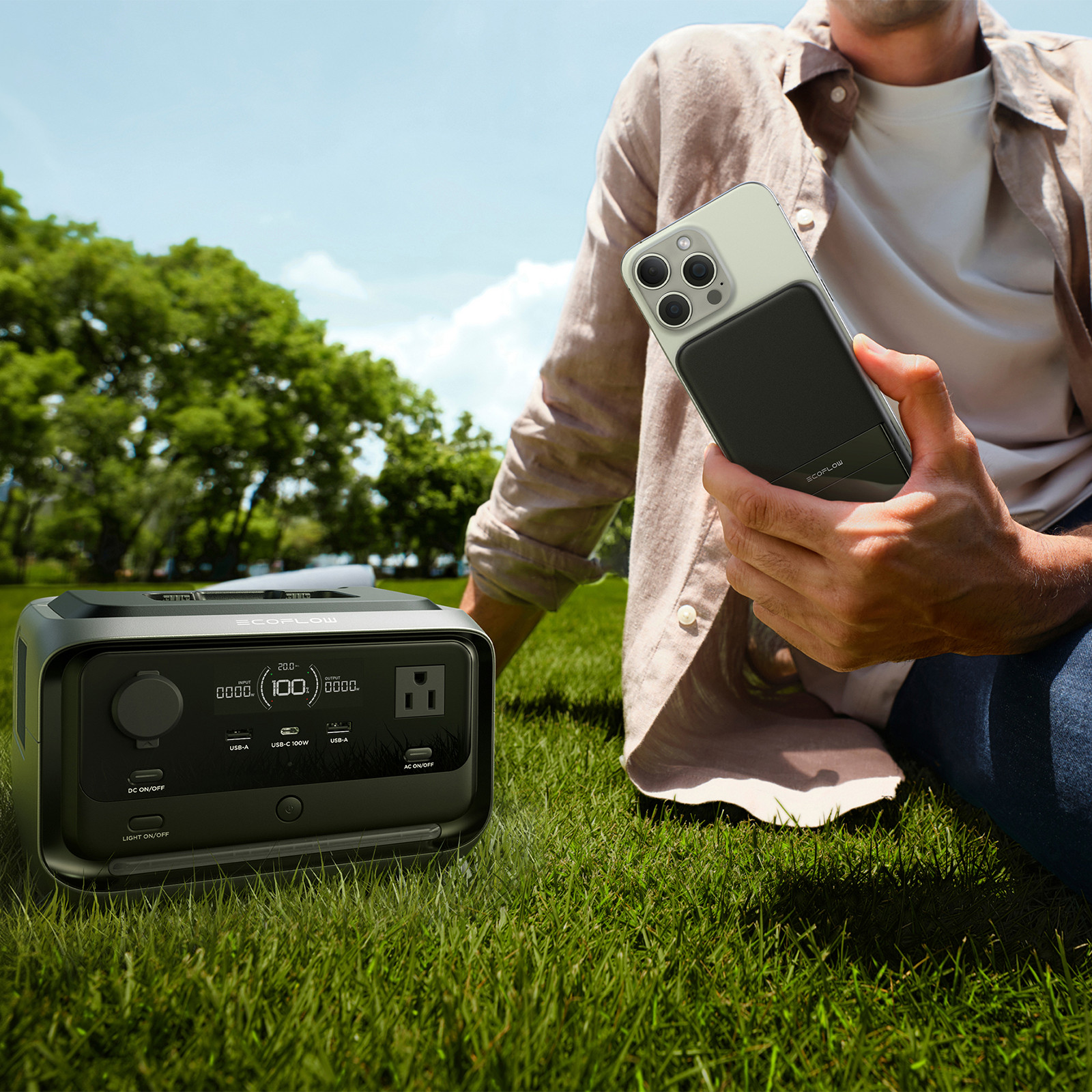 EcoFlow River 3 Plus 286Wh Wireless Boost Combo & 5000mAh RAPID Power Bank