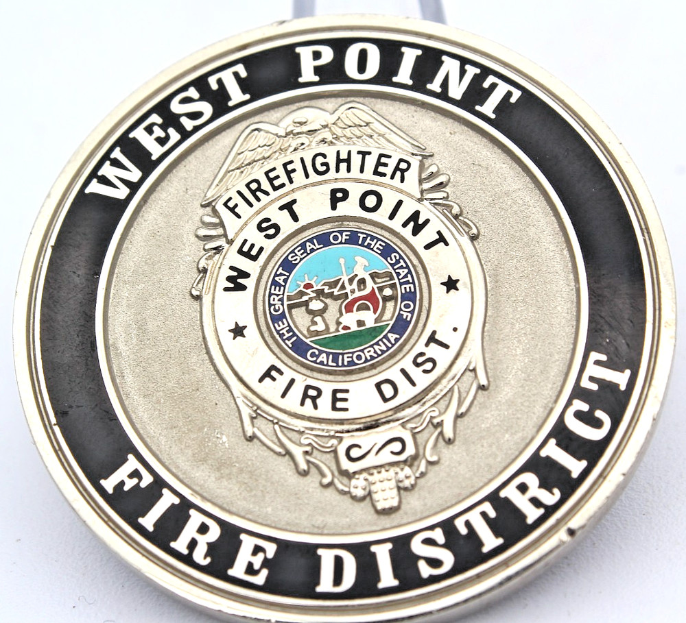 West Point Fire District CA Firefighter Challenge Coin 1.75in Copper